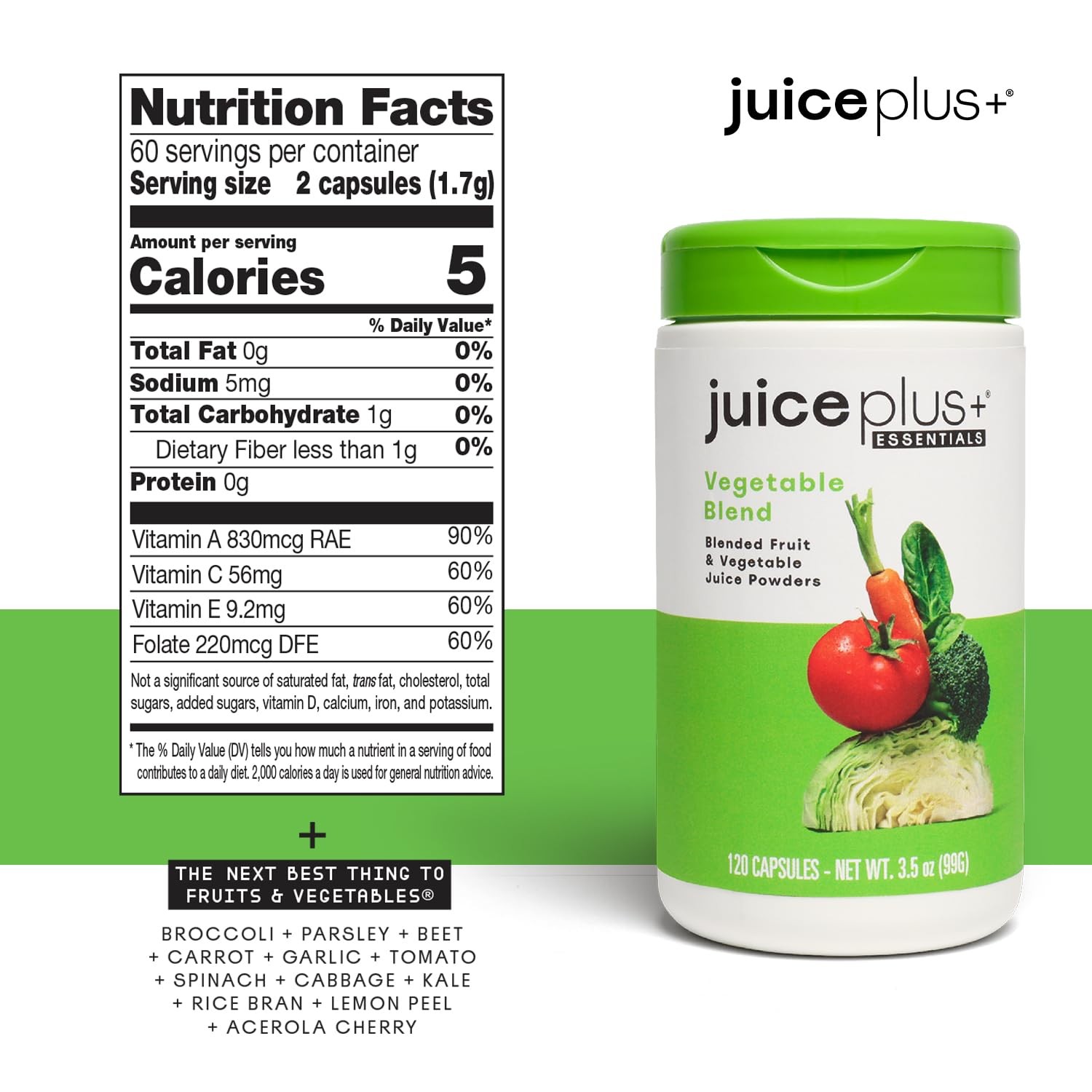 Juice Plus+ Fruit, Vegetable, Berry & Omega Blend 120 Count (Pack of 4)