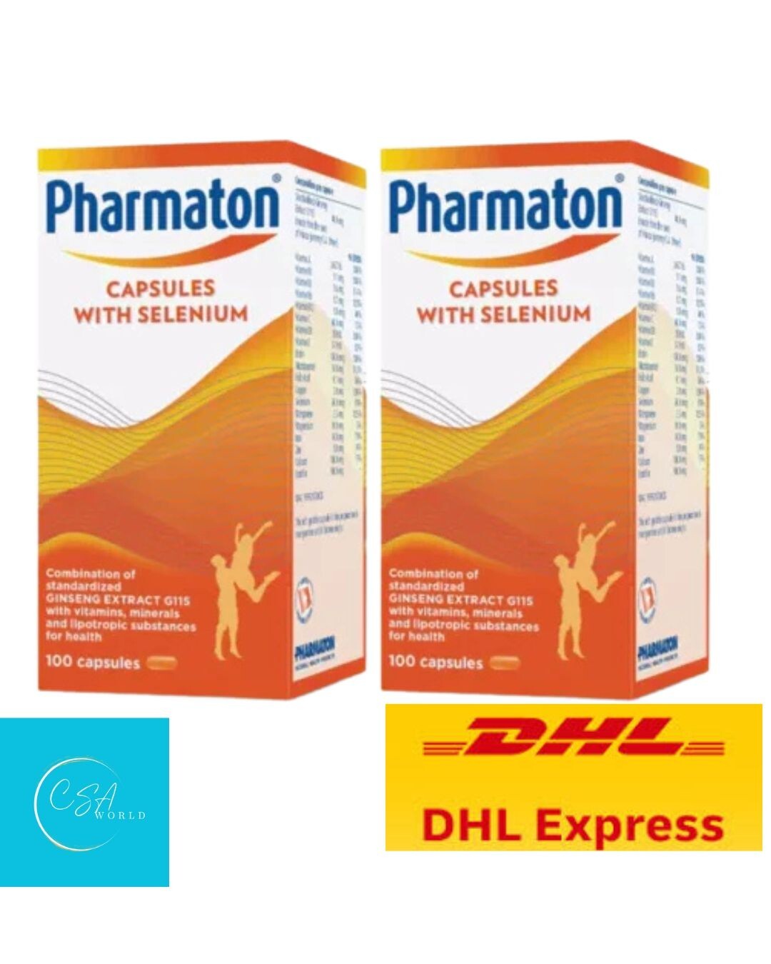 2 x Pharmaton with Ginseng G115 100 Tablets Ginseng and Selenium Energy Booster