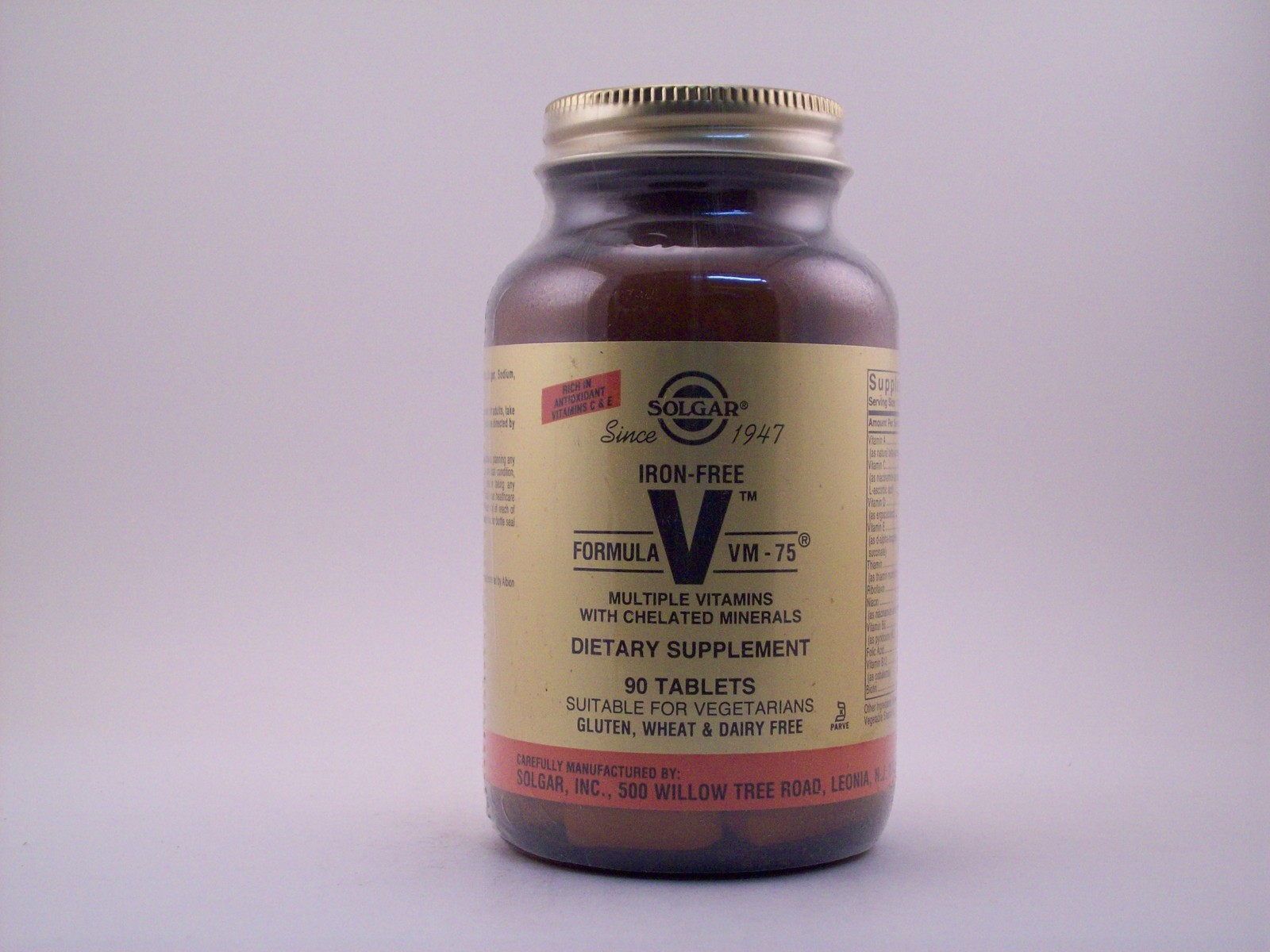 Solgar Iron-Free Formula VM-75 Tablets, 90 Count