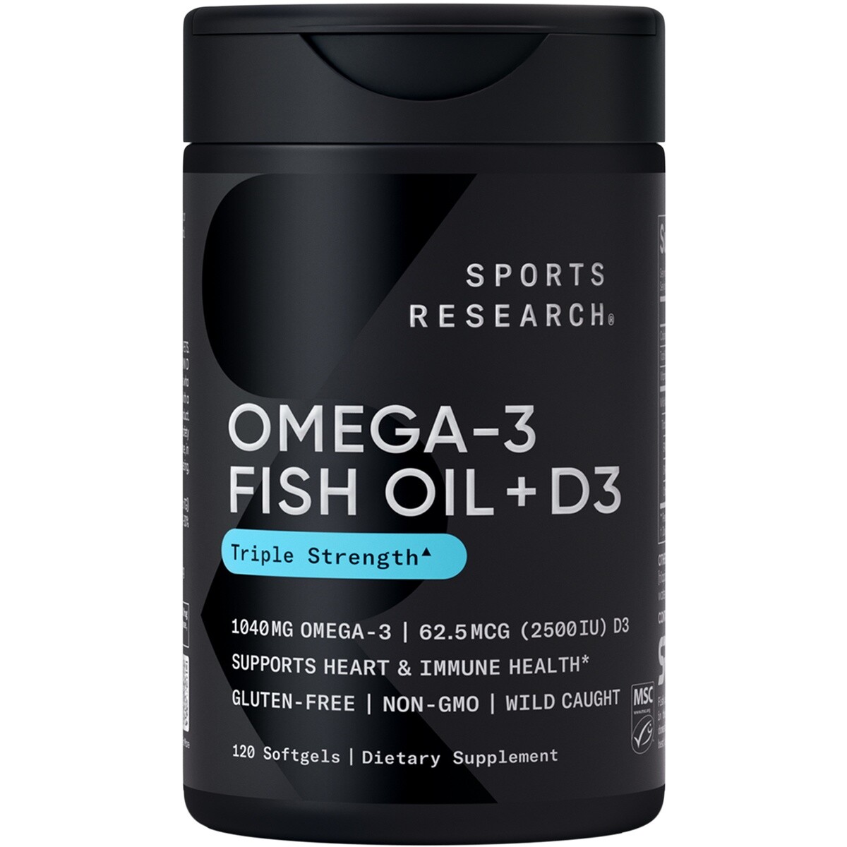 Triple Strength 1040mg Omega 3 Vitamin D3 2500iu 2-in-1 Combo DHA Fish Oil 120ct