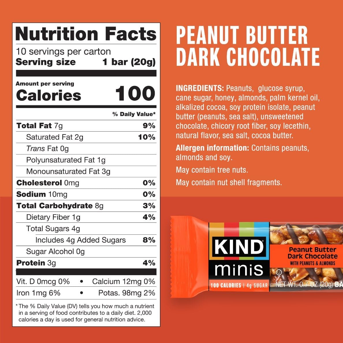 KIND Mini Snack Bars Variety Pack Gluten Free, Low Sugar, Low Calorie, 30 Count