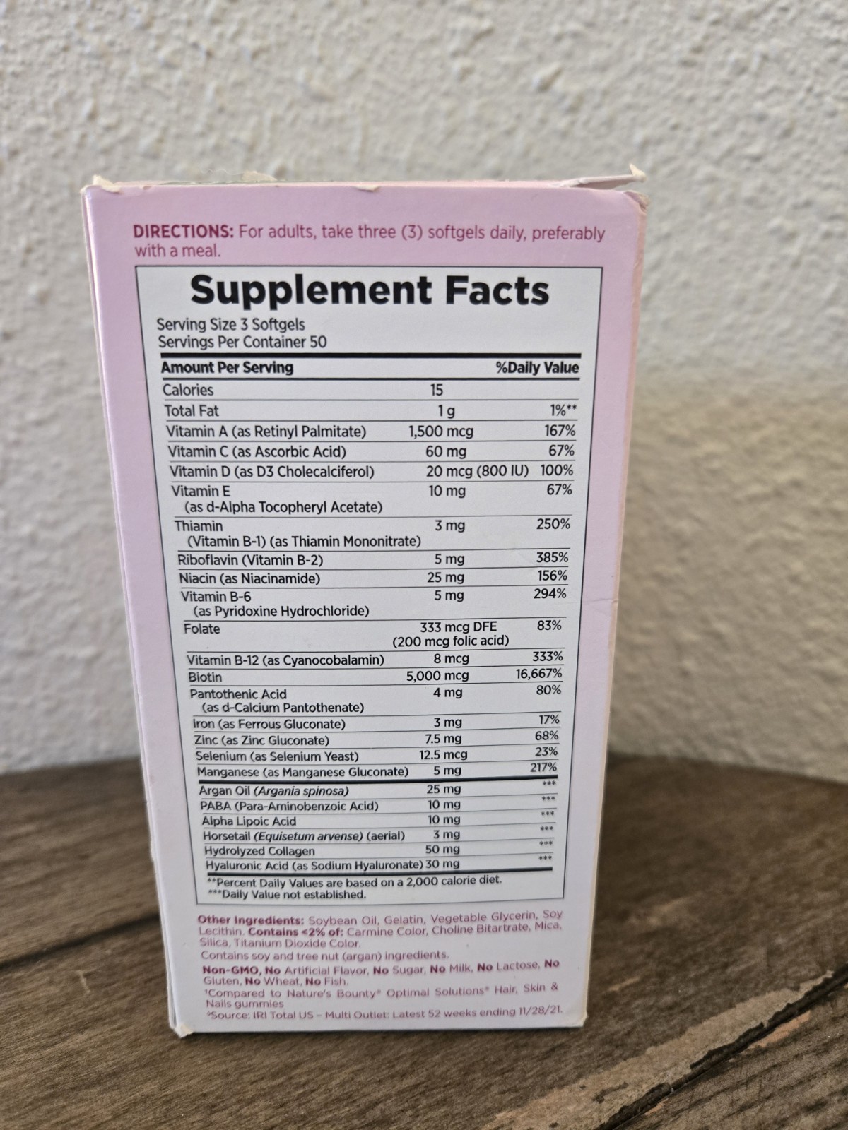 Natures Bounty Advanced Hair, Skin & Nails Argan-Infused Vitamin Supplement 8/26
