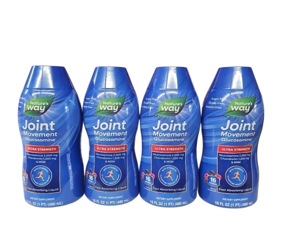 4 Pack Nature’s Way Joint Movement Glucosamine Liquid 16 fl oz ***Exp 03/2026***
