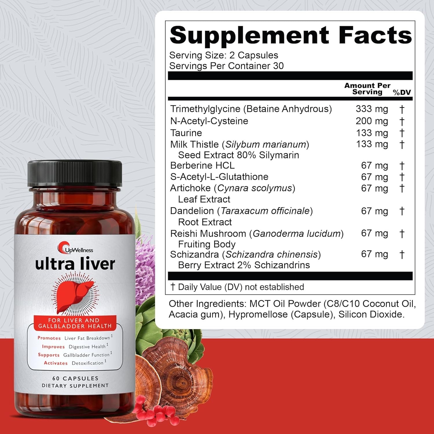 UpWellness Ultra Liver Supplement for Liver Health AND Gallbladder Support