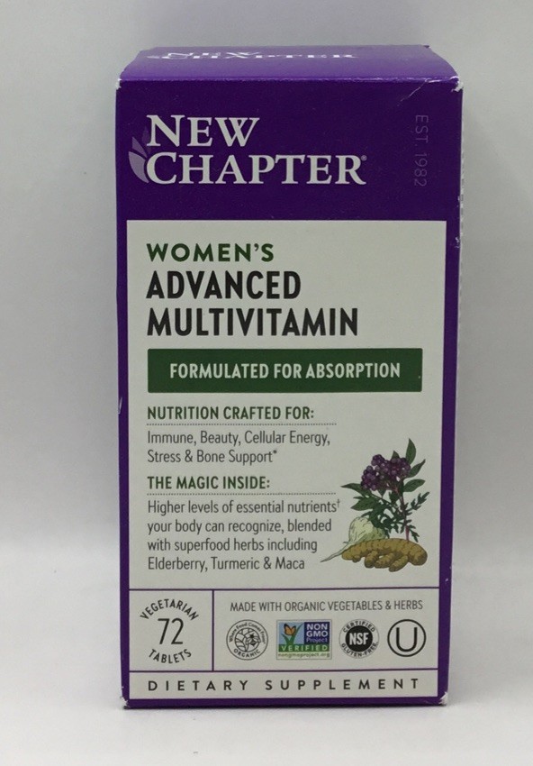 EXP 8/26 New Chapter Women’s Advanced Multivitamin 72 Vegetarian Tabs Exp 8/26