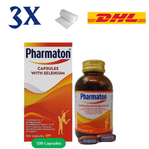 3 X Pharmaton with Ginseng G115 100 Tablets Ginseng and Selenium Energy Booster