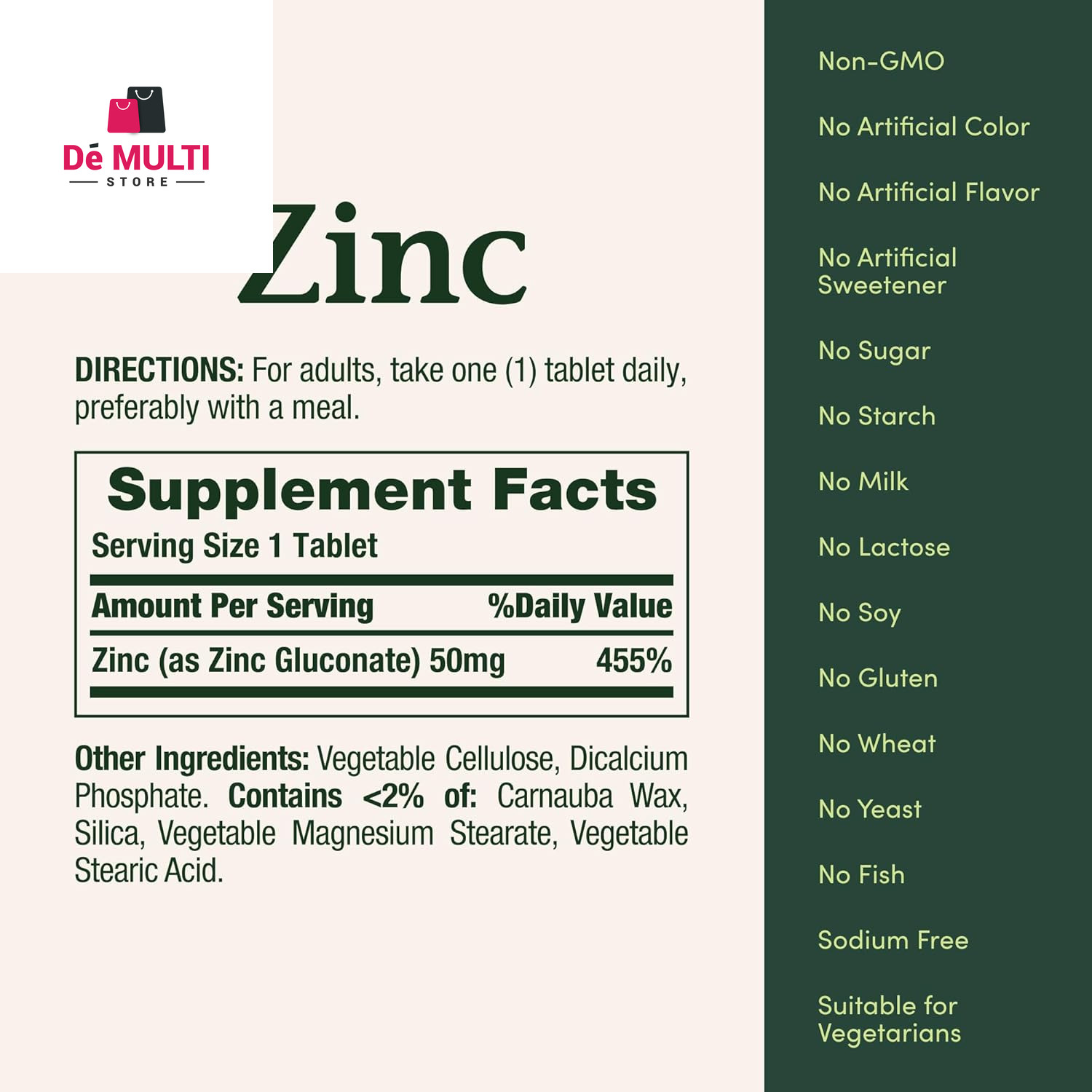 Zink Supports Immune Health 50mg 100 ct Caplets