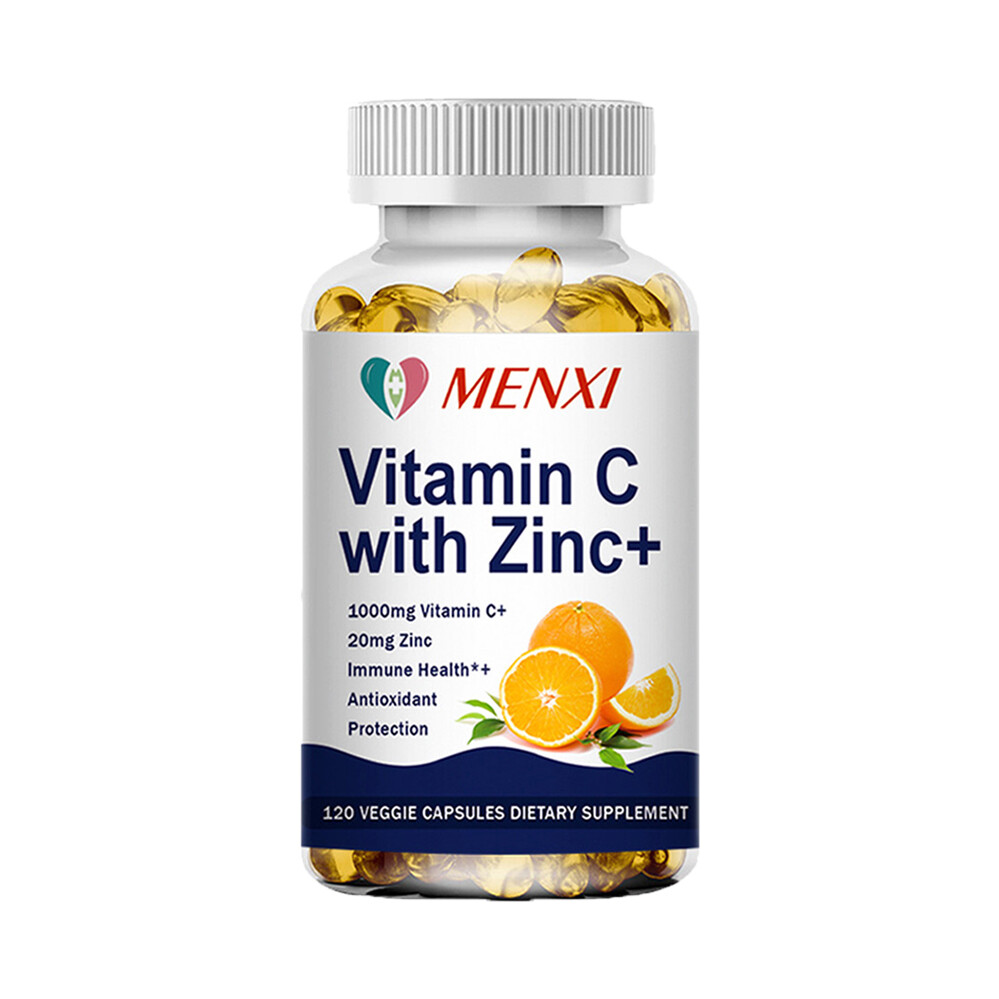 Vitamin C & Zinc Capsules 1000mg Supplement Complex Immune Booster Vegetarian