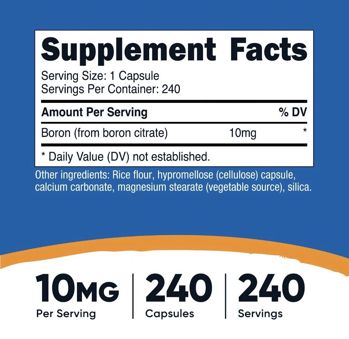 Nutricost Boron Capsules 10mg, 240 Vegetarian Capsules, Gluten Free and Non-GMO