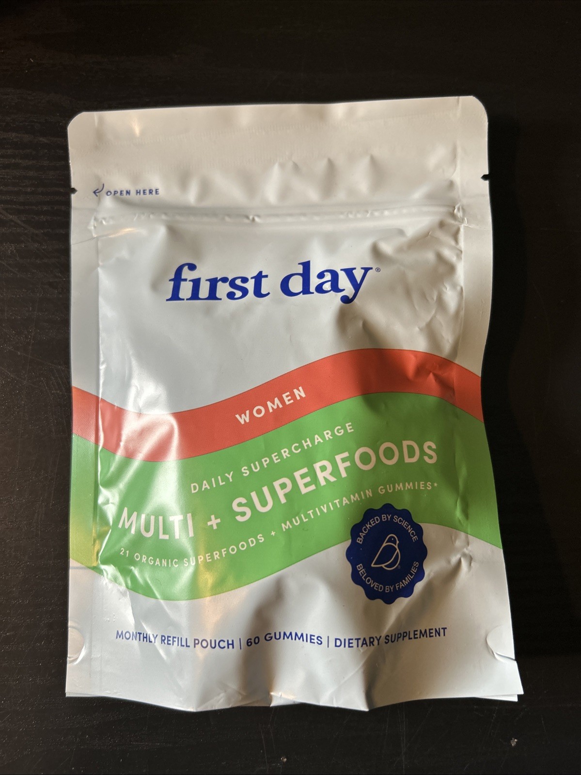 First Day Women’s Daily Supercharge Gummy Multi-Vitamins, 60 Count, Exp 04/26
