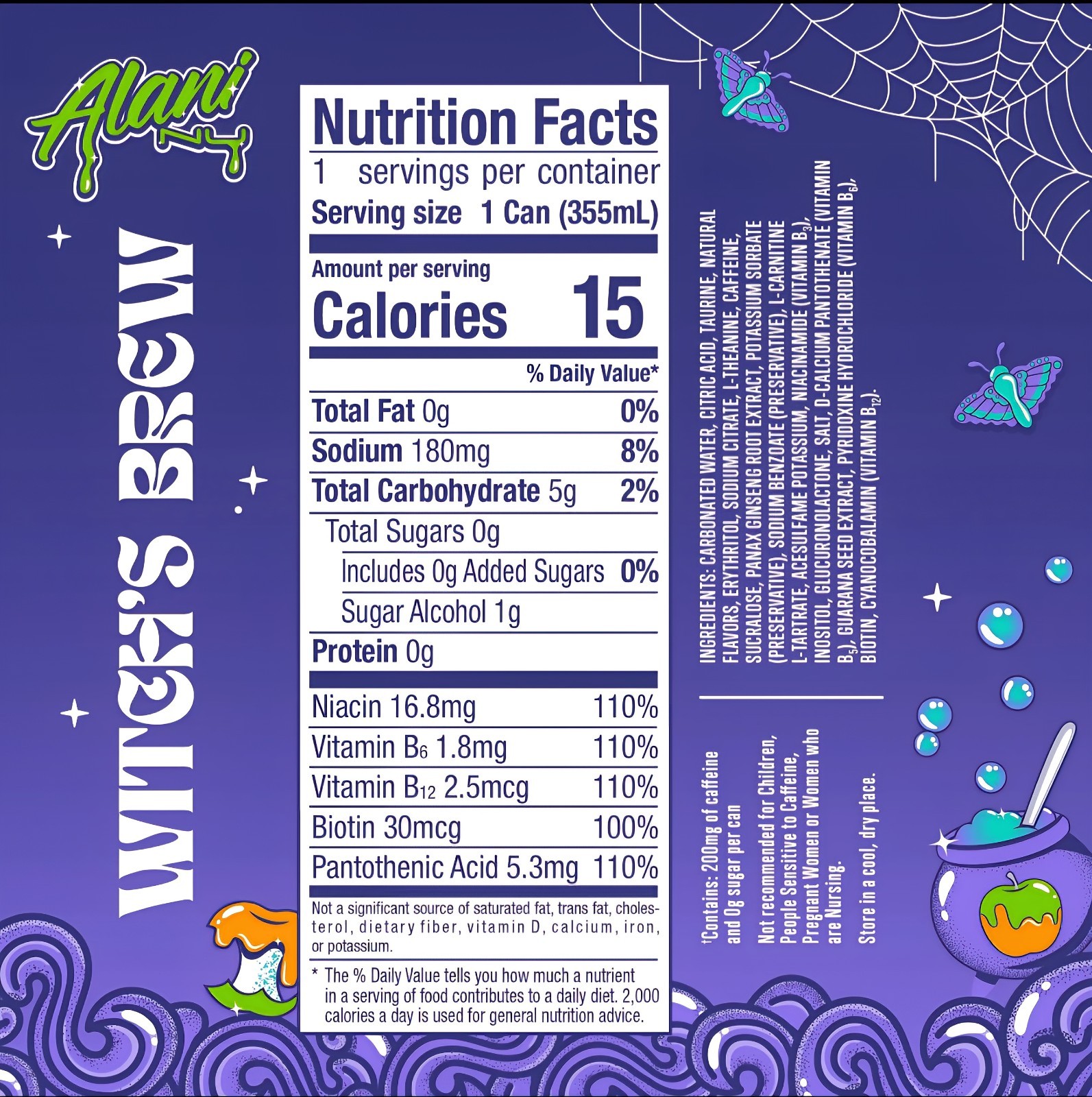 NEW Alani Limited Sugar-Free Energy Drink, Witch’S Brew 12 Fl Oz (Three Pack)