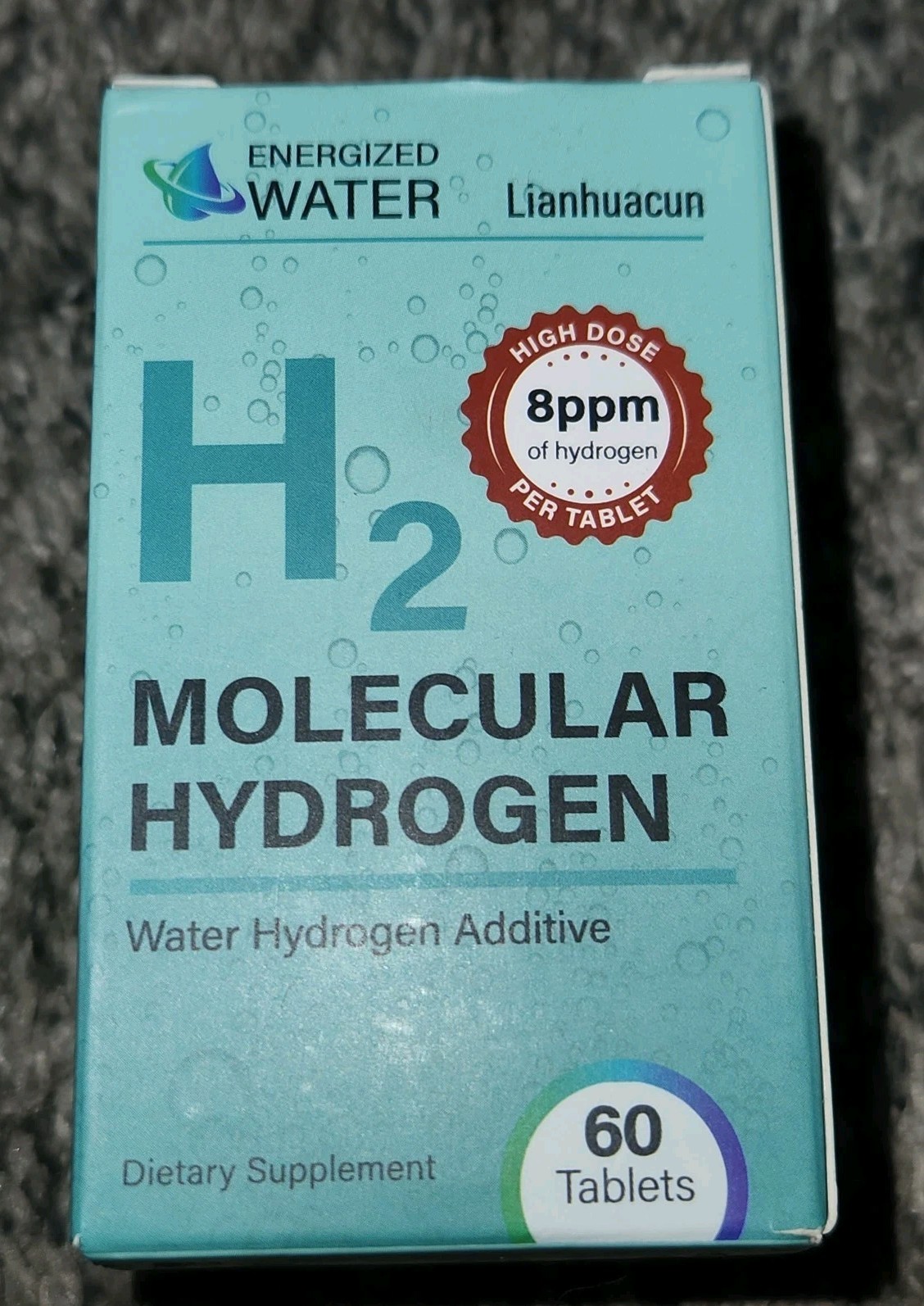 Lianhuacun Hydrogen Water Tablets, 8 PPM Hydrogen, 60 Tablets Exp. 4/2028