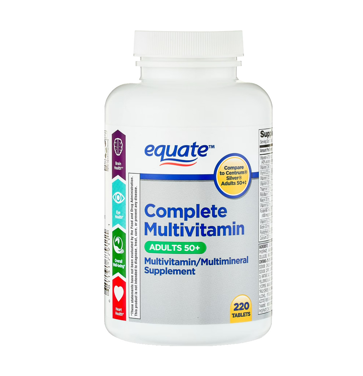 Equate Complete Multivitamin Tablets for Adults Aged 50+ 220 Count