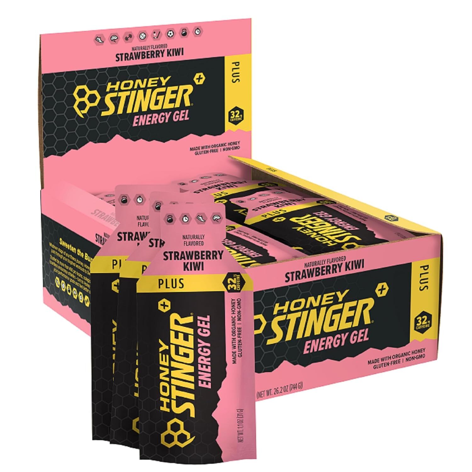 Honey Stinger Strawberry Kiwi Energy Gel. Caffeinated & Gluten Free