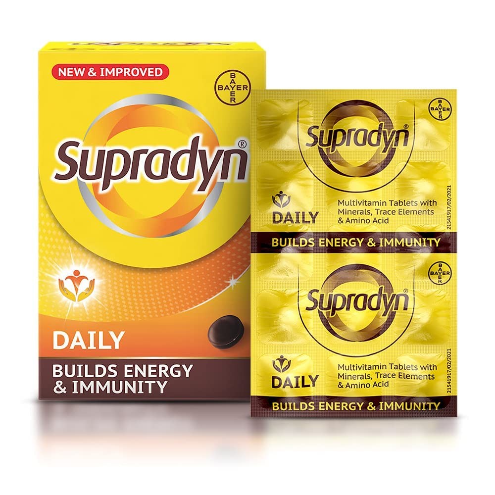 Supradyn Daily Multivitamin 180 Tablets for Unisex | Daily Immunity and 2X Energ