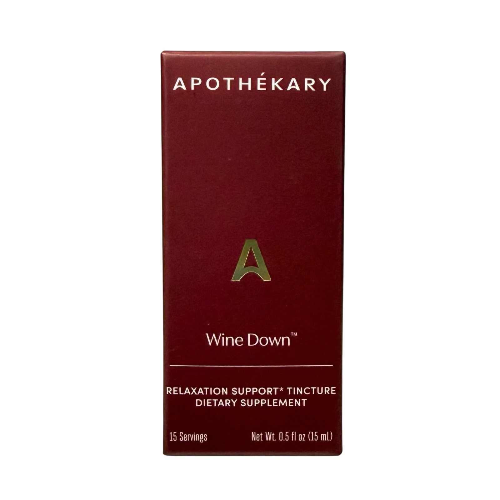 Apothekary Wine Down Relaxation Support Dietary Supplement Sealed 0.5oz Exp 9/28