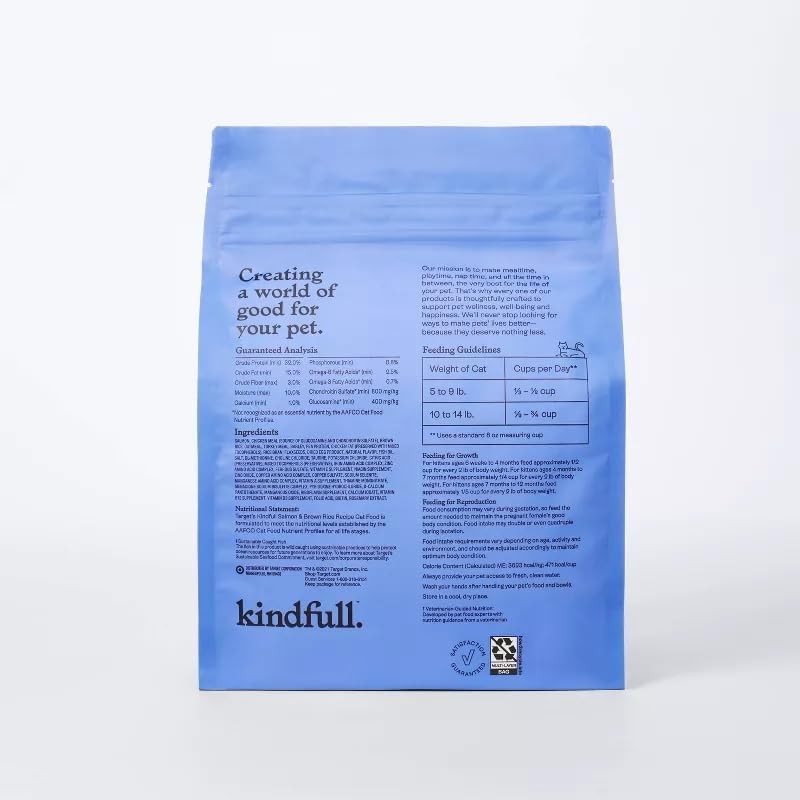 Kindful Salmon and Brown Rice Recipe Flavor Dry Cat Food -3lbs