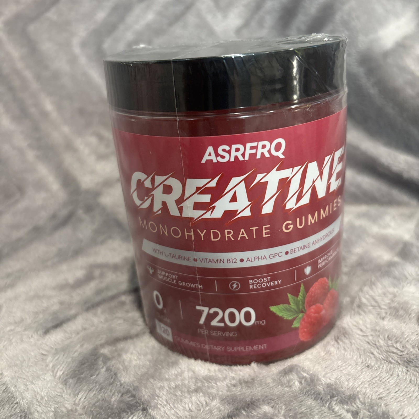ASRFRQ Creatine Monohydrate Gummies 7200 mg Supplement Boost Recovery Exp 10/26