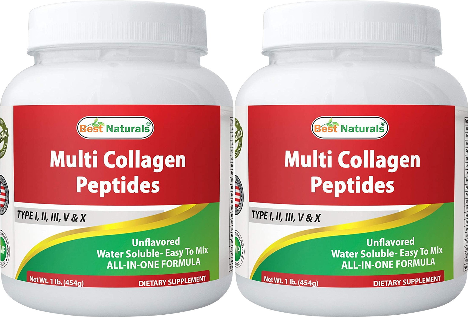 2 Pack Best Naturals Multi Collagen Peptide Powder 1 Pound
