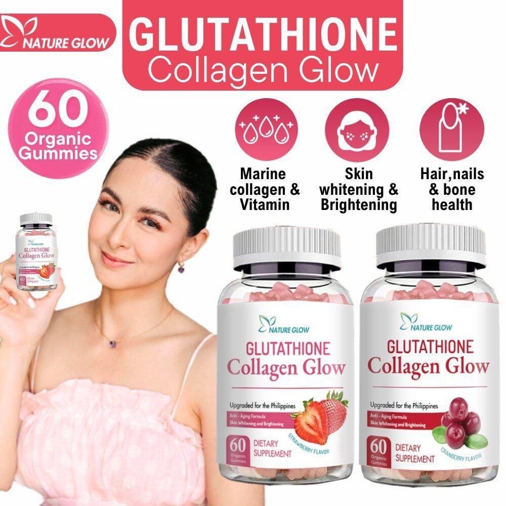 Nature Glow Glutathione Collagen – Cranberry Flavor, 60 Chewable Gummies