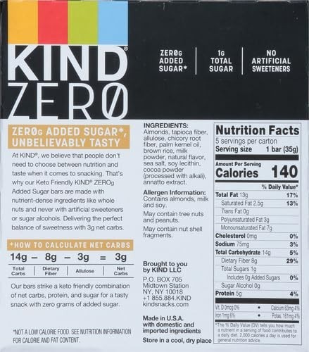 ZERO Added Sugar Bars, Keto Friendly Snacks, Caramel Almond and Sea Salt Fl