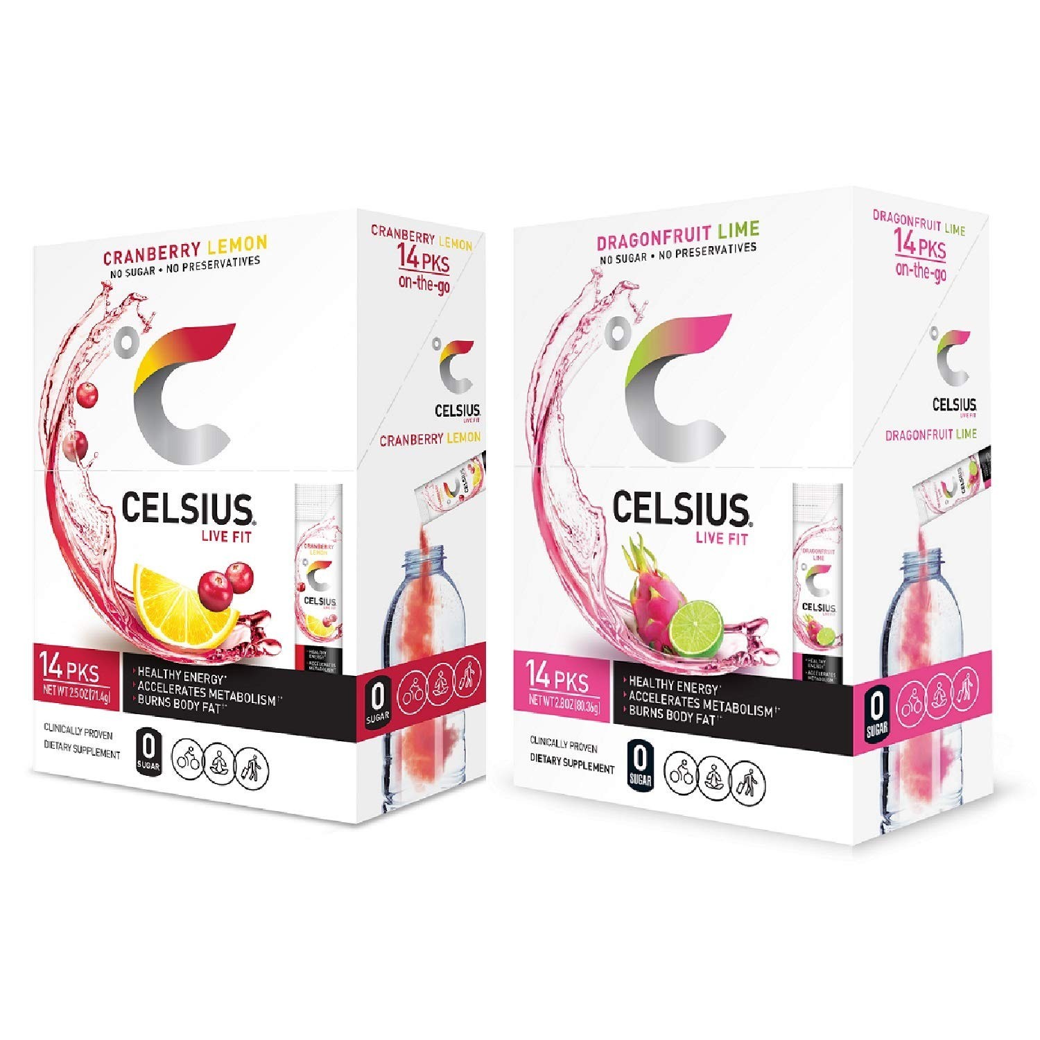 Energy Drink Mix Packets, Dragonfruit Lime & Cranberry Lemon