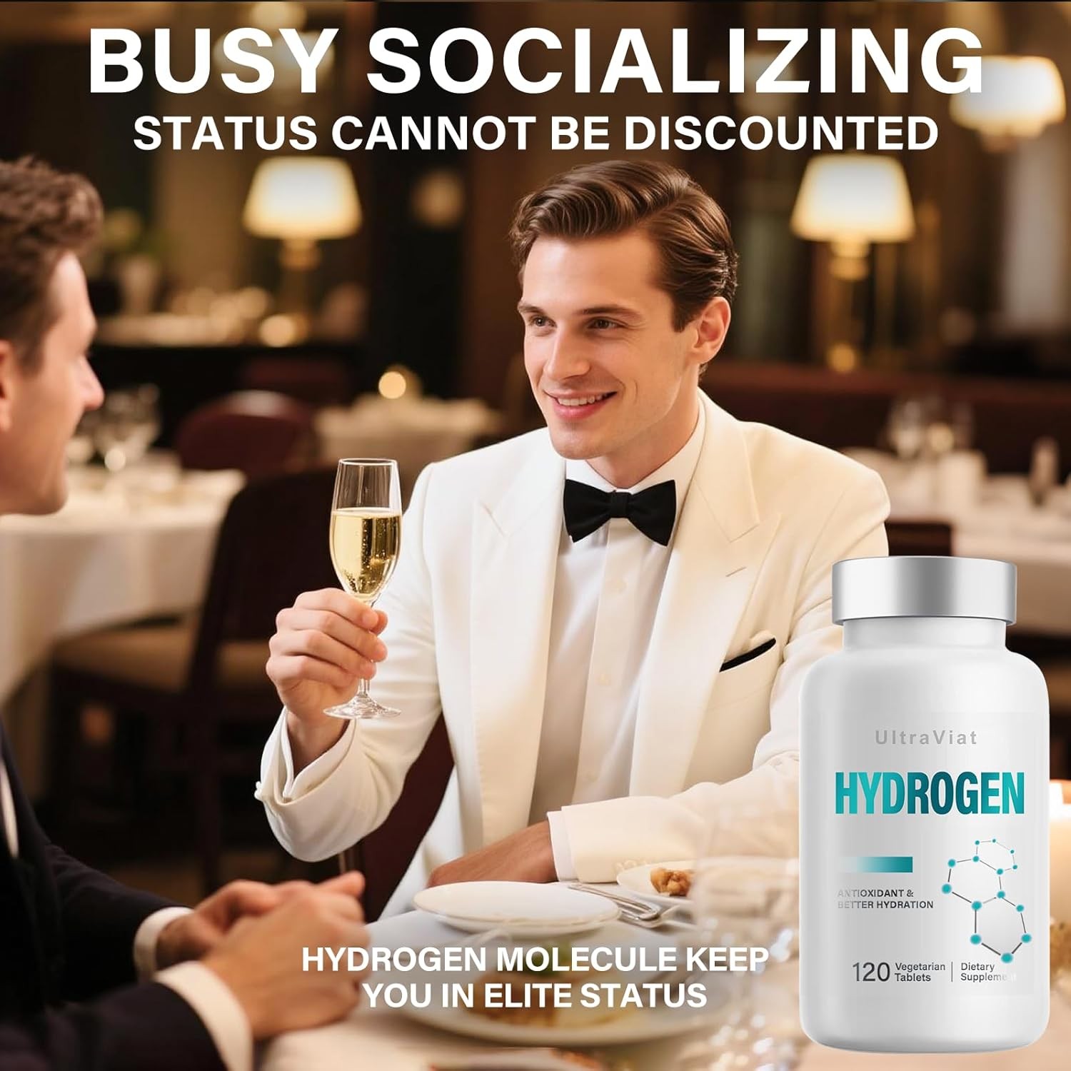 Hydrogen Water Tablets, 12 ppm H2 Molecular Hydrogen Supplement with Magnesium