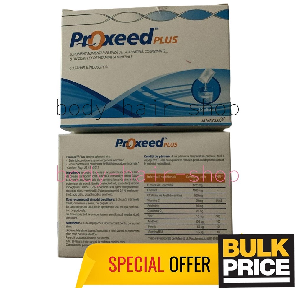 Proxeed Plus Men L-Carnitine CoQ10 Multivitamin Food Supplement 60 Sachet 2-Pack