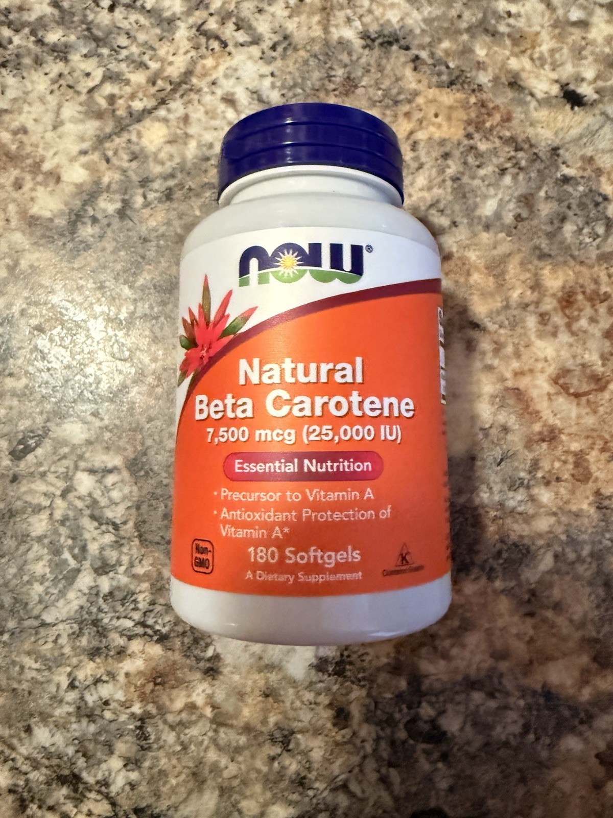 NOW Foods Natural Beta Carotene 25,000 Iu (7,500 mcg) 90 Sgels