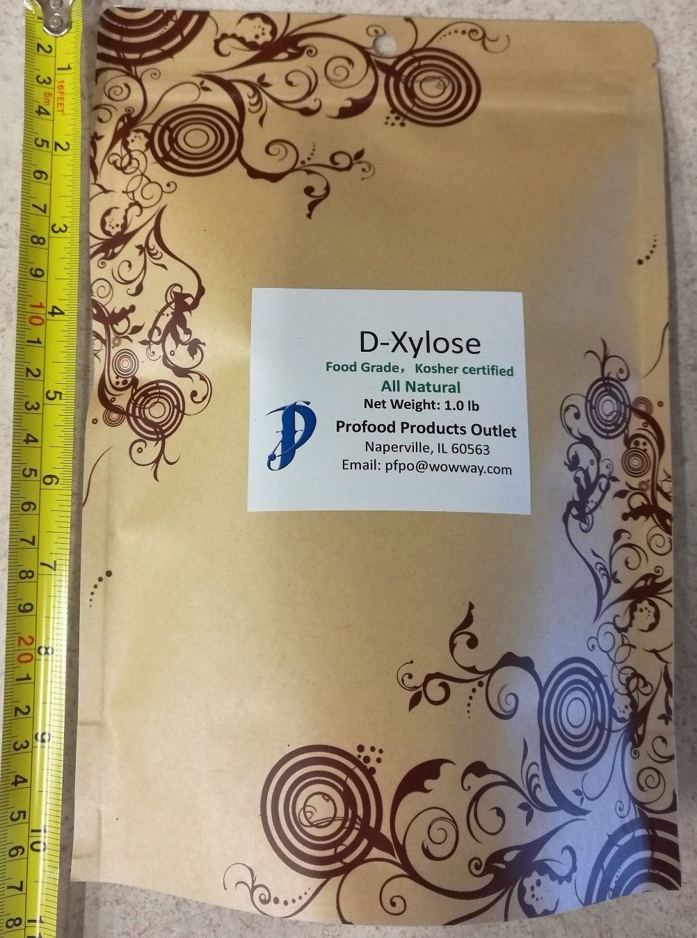 Healthy sugar, D-xylose, food grade, 1 lbs (454g), Zero calories, 40% sweetness