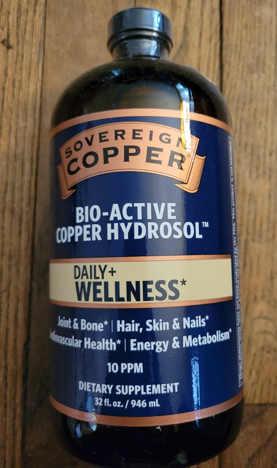 Sovereign Copper Hydrosol Liquid Supplement 32 oz exp 5/2027 without box