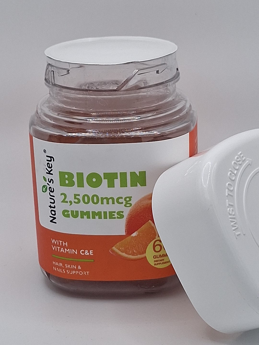 Nature’s Key Biotin Gummies With Vitamin C&E, 60 gummies