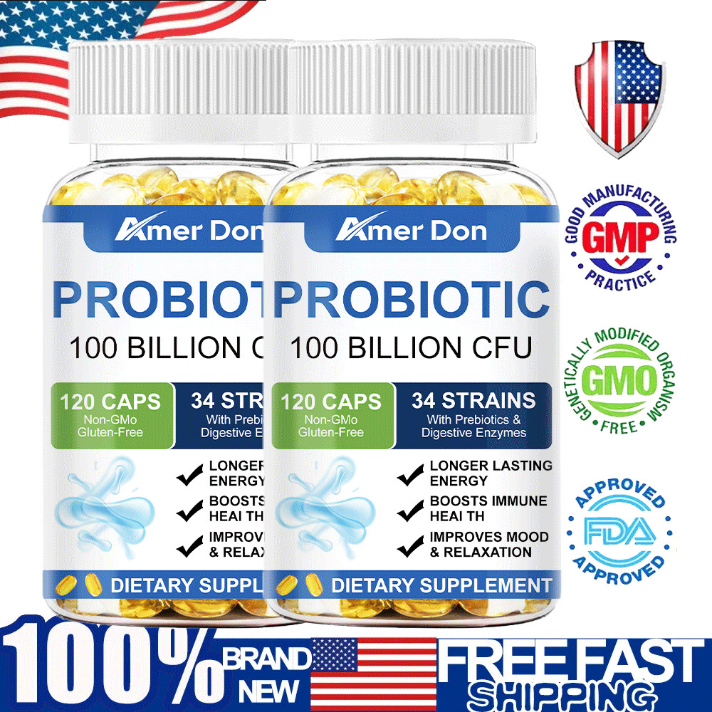 Raw Probiotics 100 Billion CFU Potency Digestive Immune Health 2 x 120 Capsules