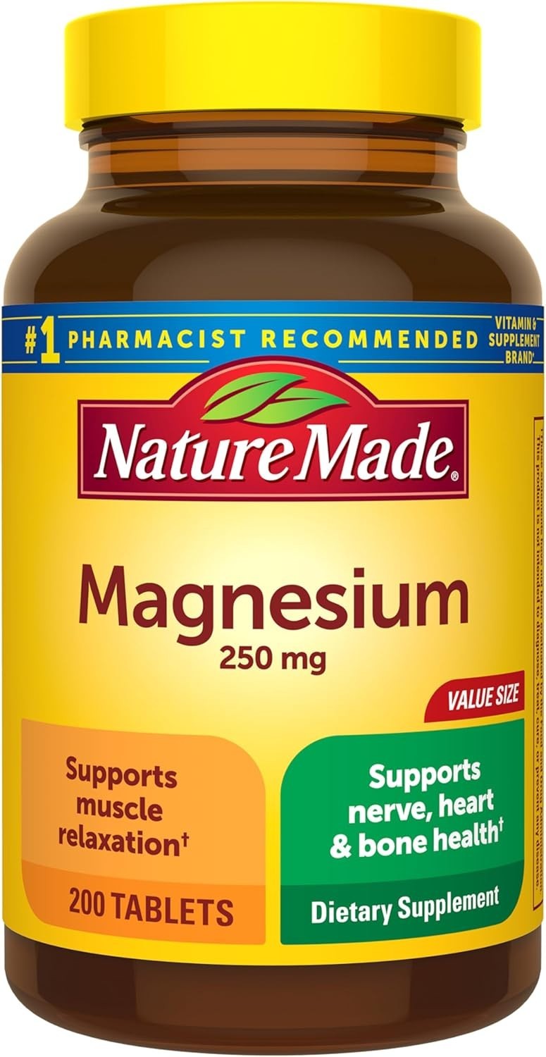 Nature Made Magnesium Oxide 250 mg, Magnesium Supplements for Men and Women,…