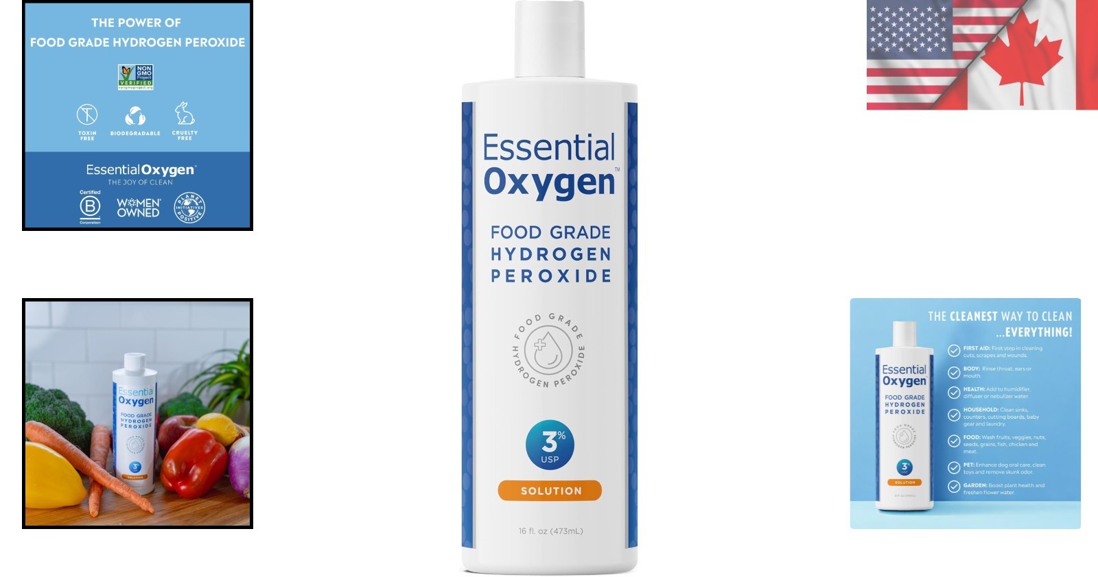 Powerful 3% Hydrogen Peroxide – 16 oz Multi-Purpose Natural Cleaning Solution