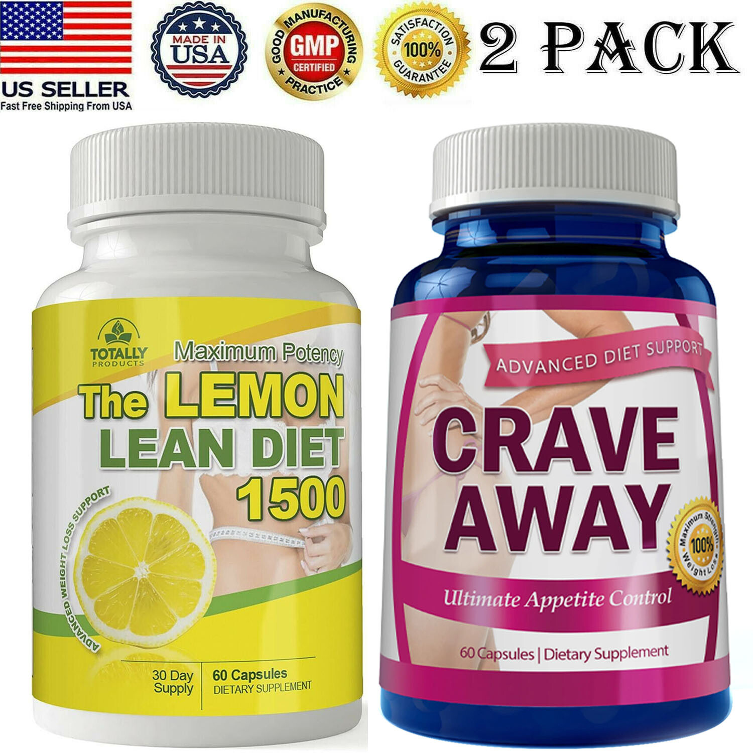 Lemon Lean Diet Caps Weight Loss Crave Away Appetite Control Fat Burner Pills