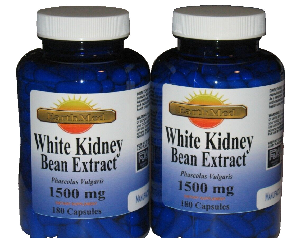 White Kidney Bean Extract 1500 mg 360 Capsules Phaseolus Vulgaris Weight Loss