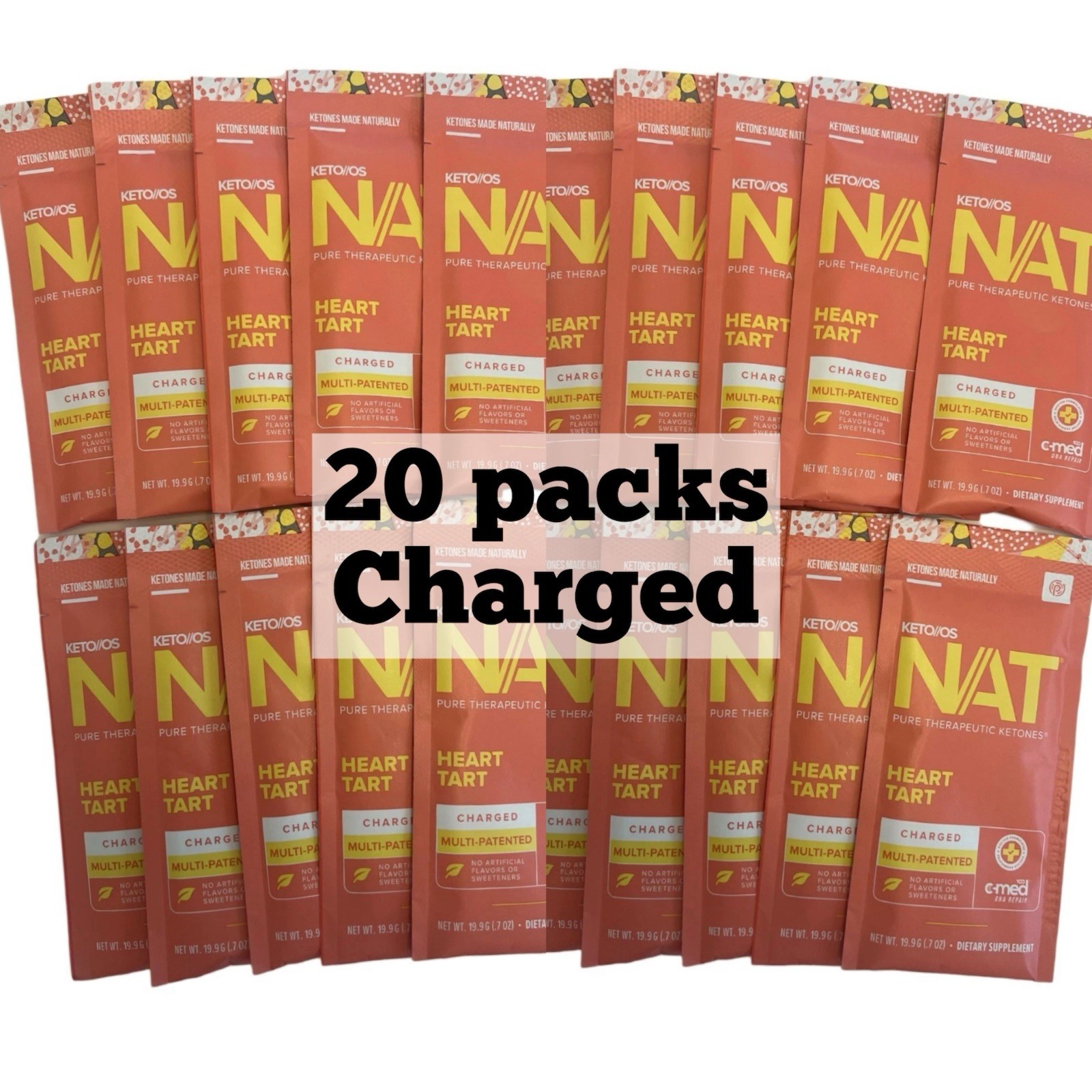 Prüvit Ketones NAT 20 Packets Charged HEART TART / FREE SHIPPING Exp 03/2026