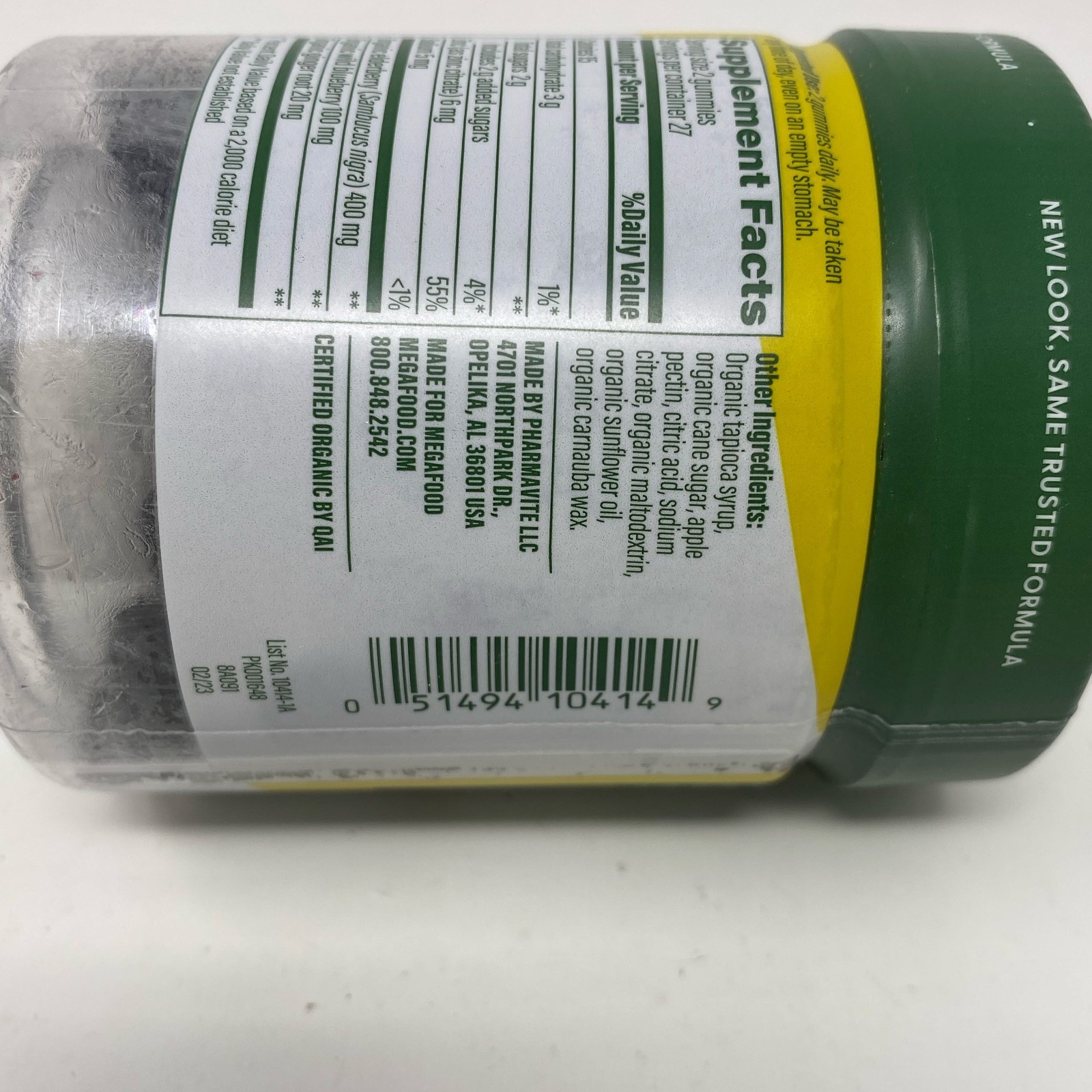 MegaFood Elderberry Immune Support Gummies Berry 54ct with Zinc