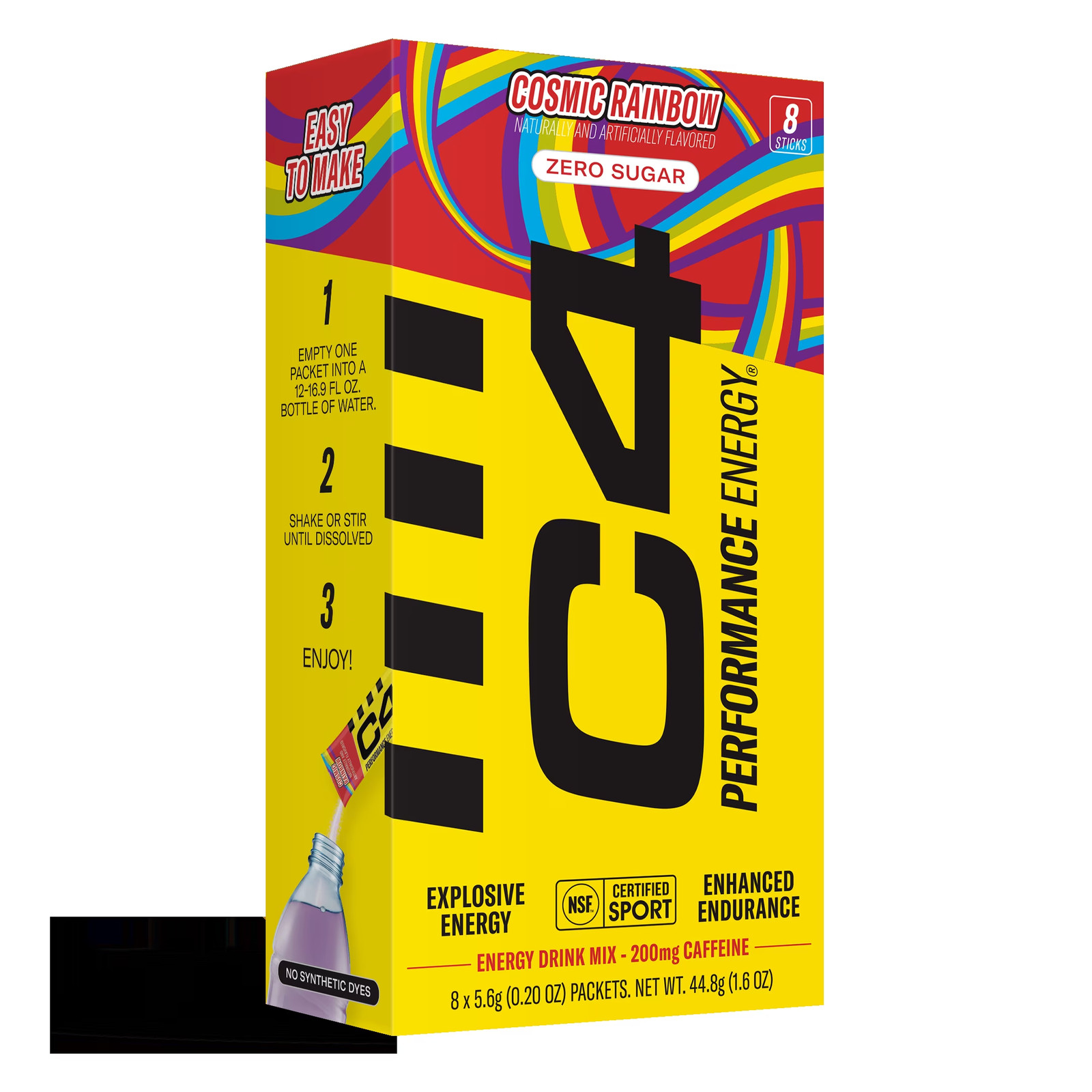 C4 Performance Energy Powder Drink Mix, Cosmic Rainbow, 8 Pack