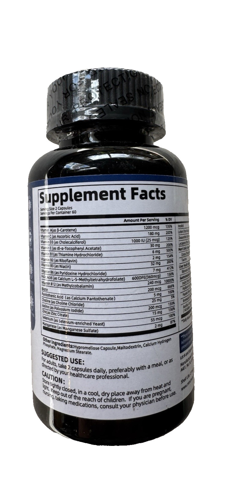 Minch Multivitamin for Men Capsules 29 Vitamins & Mineral – 120 Count – Ex: 3/27