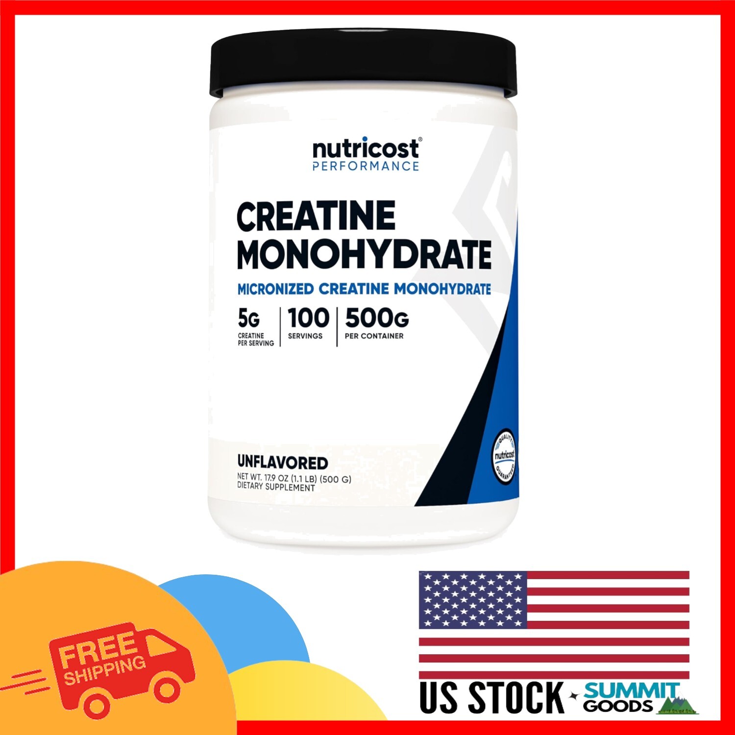 500G Creatine Monohydrate Powder – 5g Double-Dose for Strength and Endurance