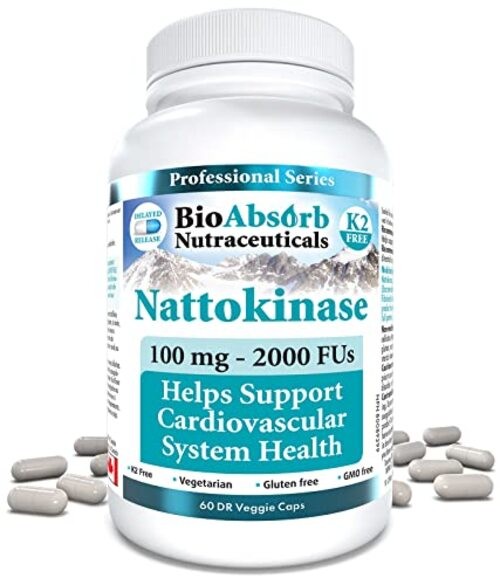 Bio Absorb Nattokinase Supplement. Non-GMO Natto Extract 1 Count (Pack of 60)