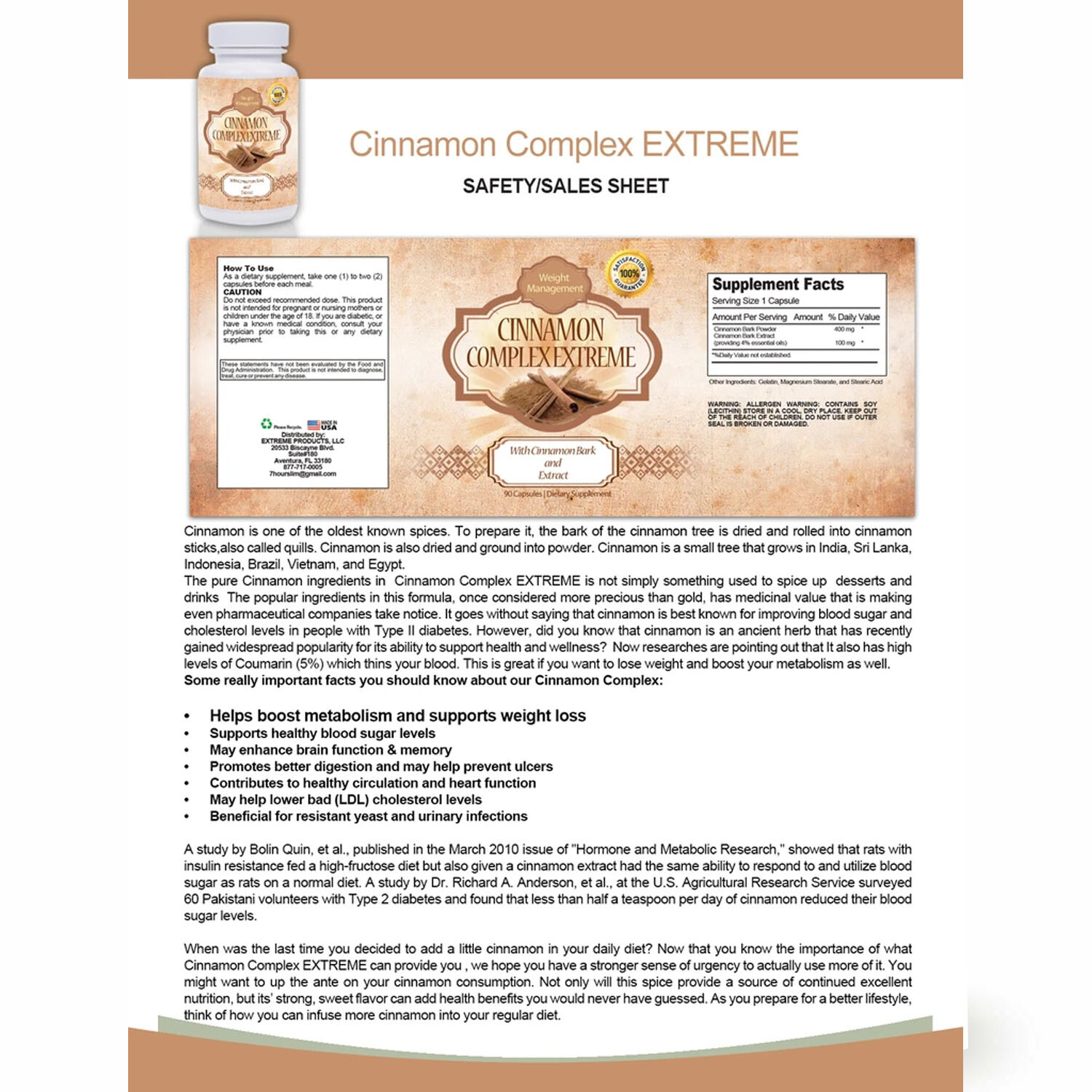 Cinnamon 1000mg Support Fat Weight Loss Blood Sugar Dietary Pills Free Shipping