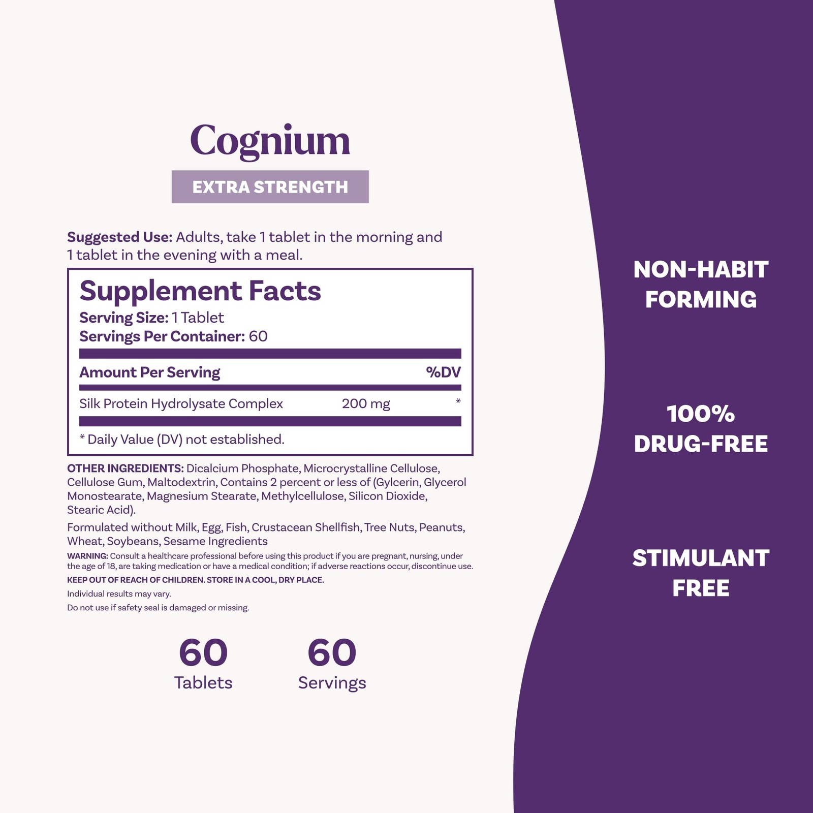 Natrol Cognium Memory Extra Strength Brain Memory Supplements 60 Tablets