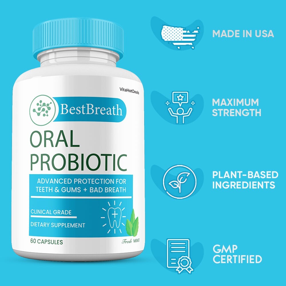 Best Breath for Gums & Teeth Probiotics, BestBreath Oral Supplement (1 Pack)