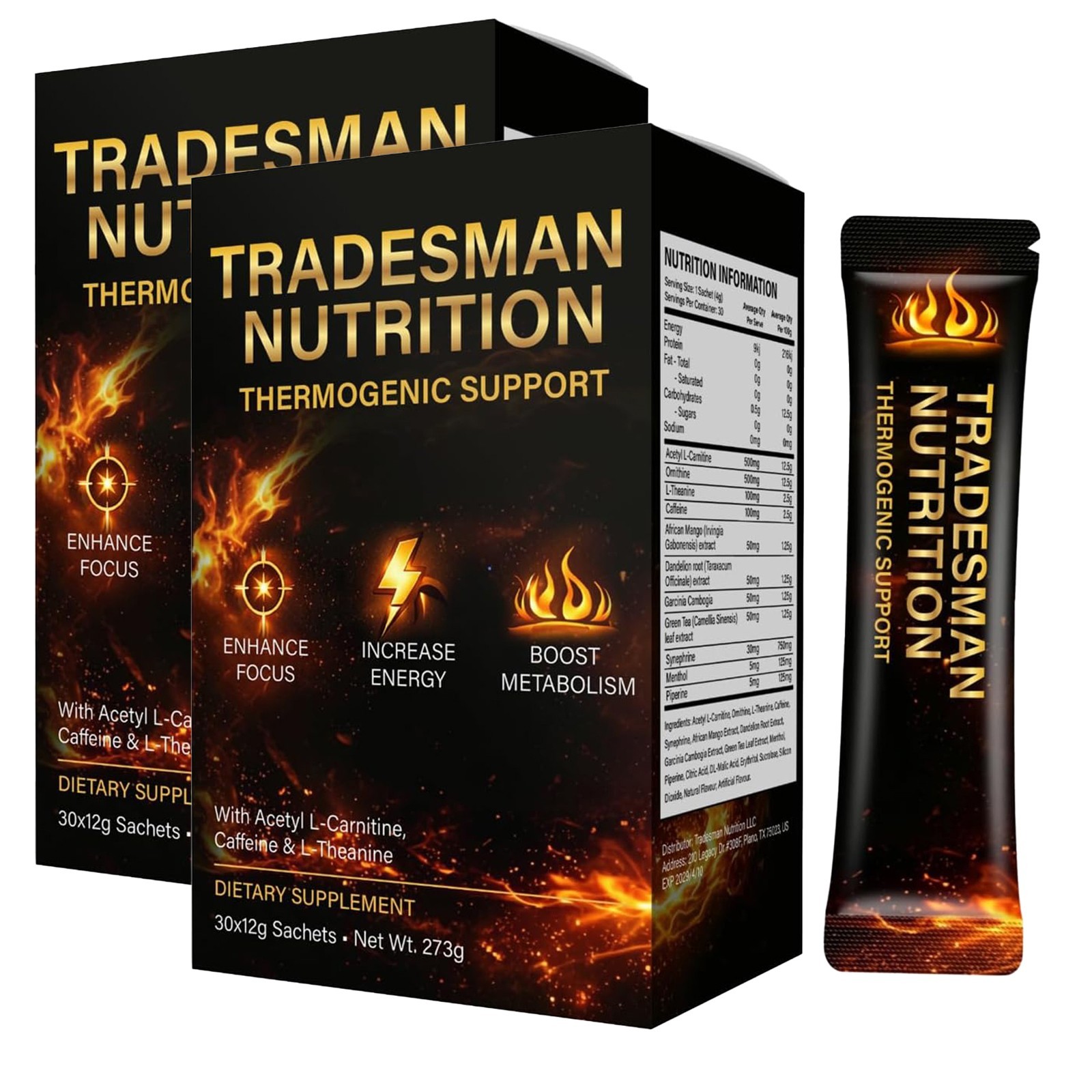 Tradesman Nutrition Shred Original Thermogenic Powder Men Energy Focus Supplemen
