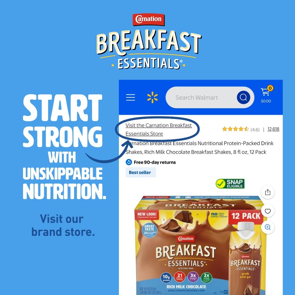 Breakfast Essentials Fruit and Protein Smoothie, Creamy Strawberry Banana