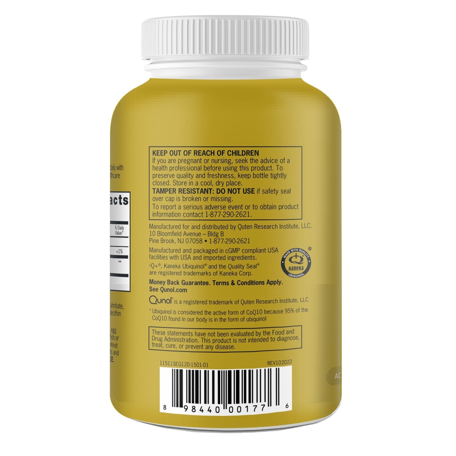 Qunol 100mg Ubiquinol, Powerful Antioxidant 120 Count (Pack of 1), No Color