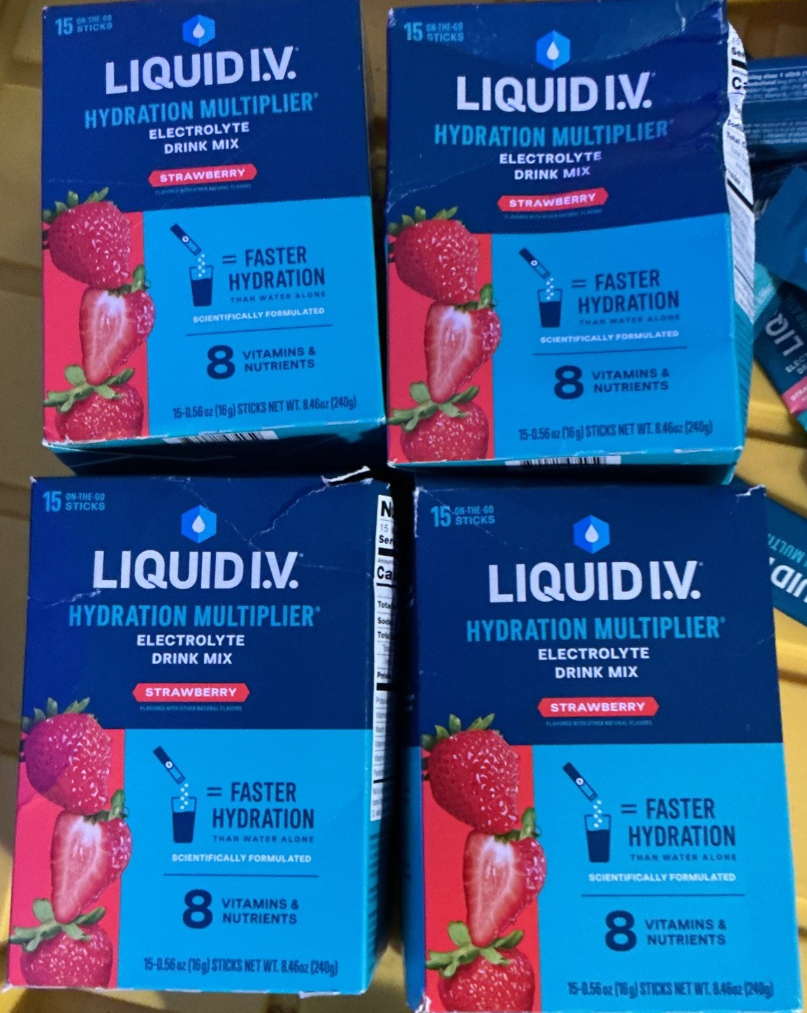 Liq. I.V. Hyd. Multiplier Strawberry 15 Sticks 4 Pack Exp 09/27 60 Total PACETS